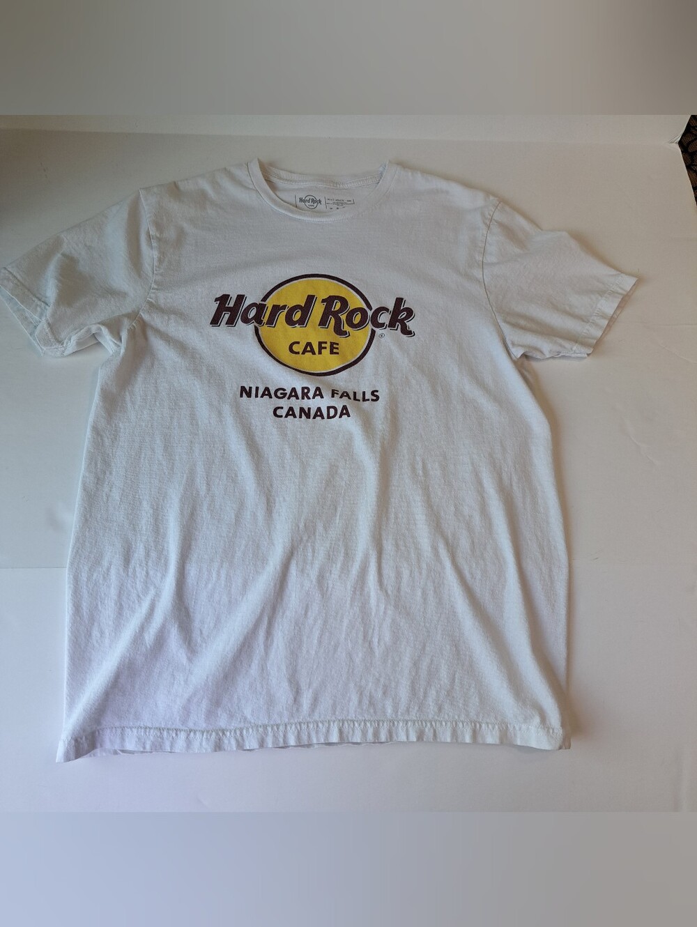 Hard Rock Cafe White Tee with Yellow Logo - Niagara Falls Canada